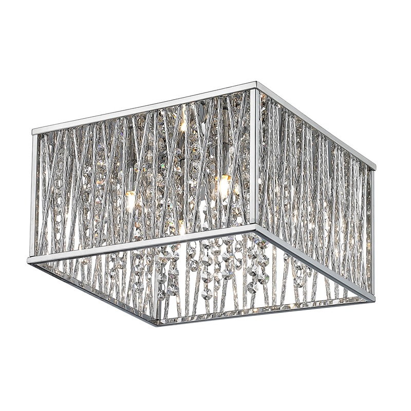 Z-Lite 872CH-F12 Terra Four Light Flush Mount, Chrome
