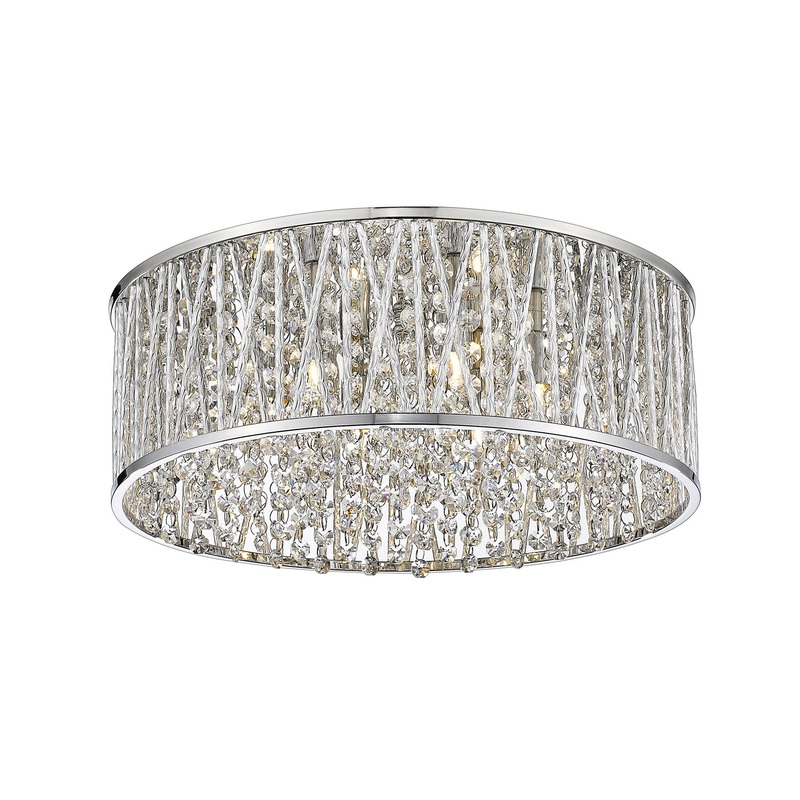 Z-Lite 872CH-RF16 Terra Six Light Flush Mount, Chrome