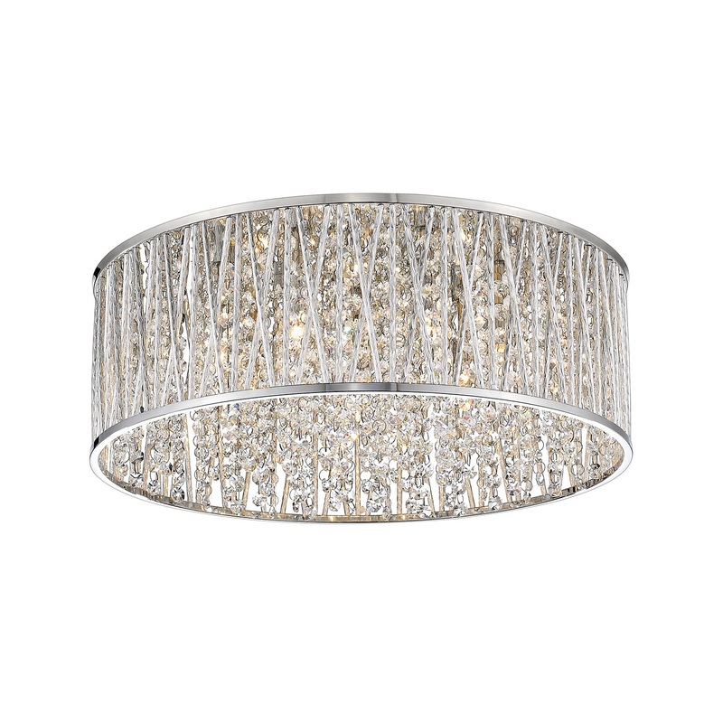 Z-Lite 872CH-RF18 Terra Seven Light Flush Mount, Chrome