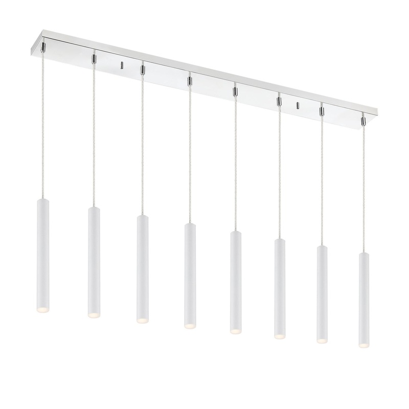 Z-Lite 917MP12-WH-LED-8LCH Forest LED Island Pendant, Chrome