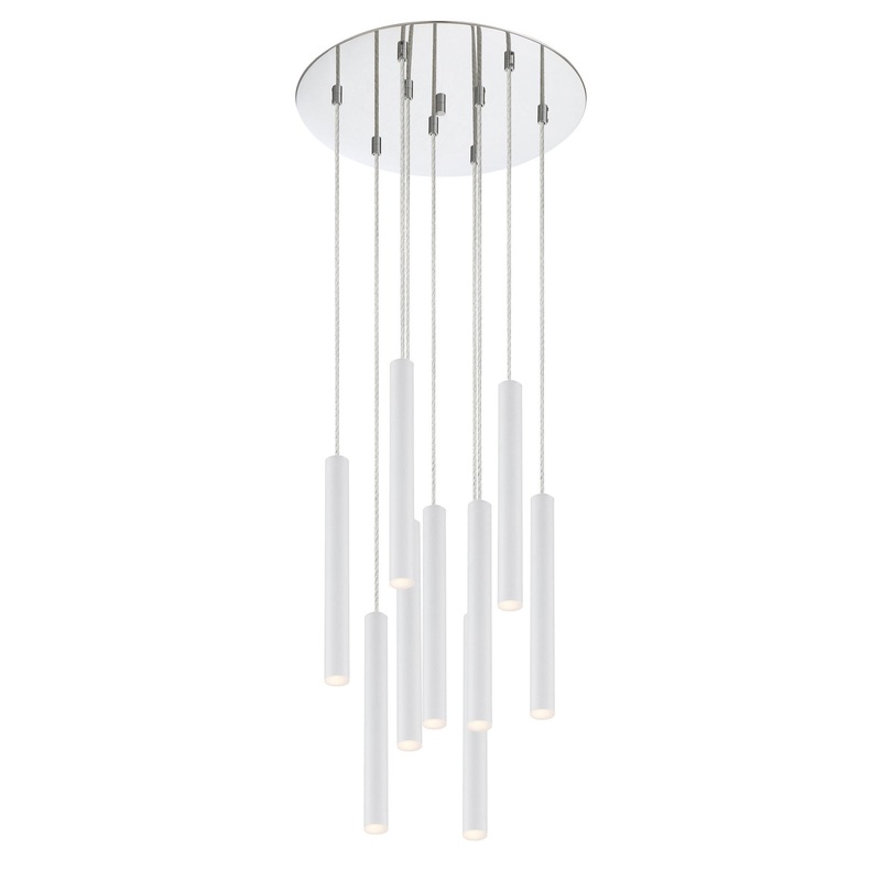 Z-Lite 917MP12-WH-LED-9RCH Forest LED Island Pendant, Chrome