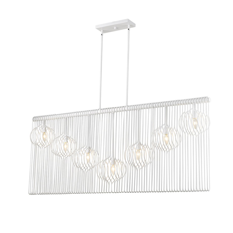 Z-Lite 801-7L-WH Contour Seven Light Chandelier, White