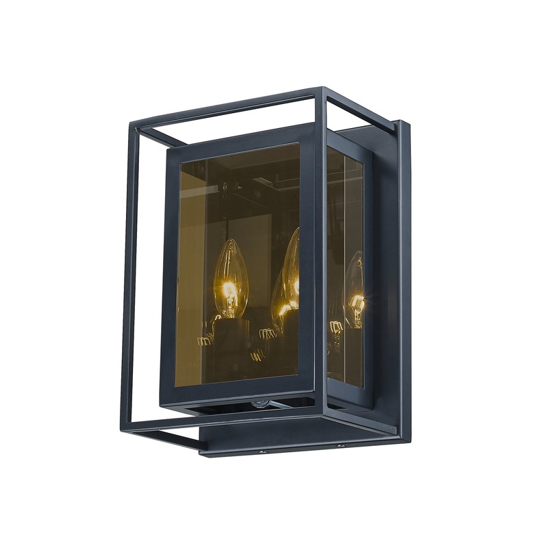 Z-Lite 802-2S-MC Infinity Two Light Wall Sconce, Misty Charcoal
