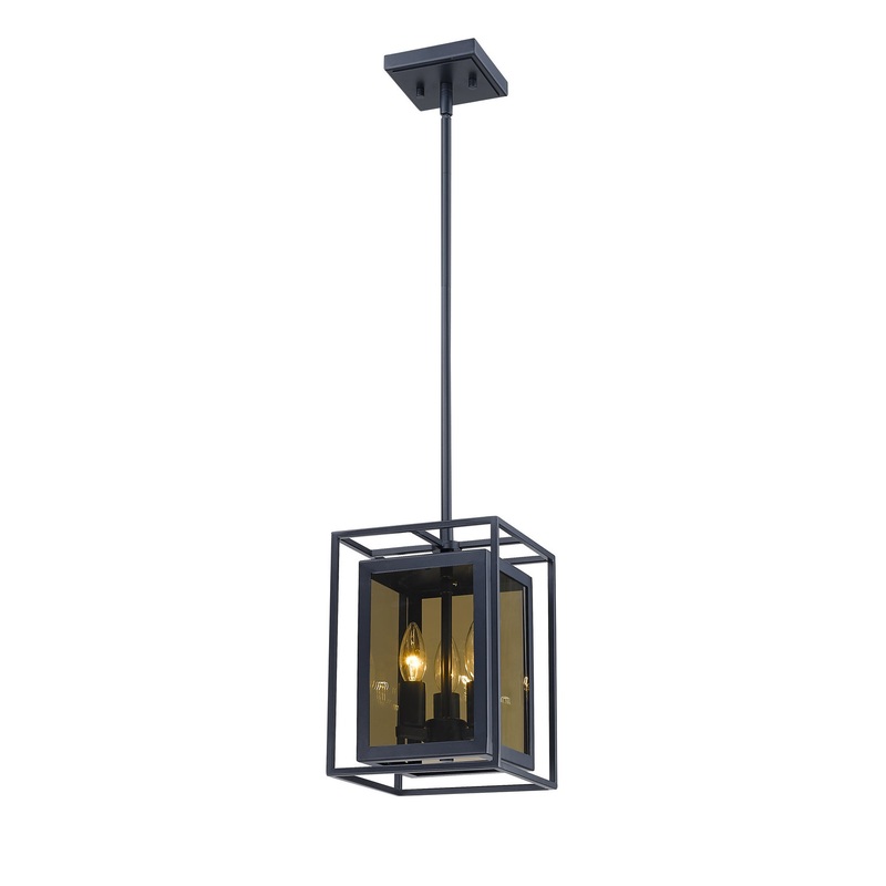 Z-Lite 802MP-MC Infinity Three Light Mini Pendant, Misty Charcoal