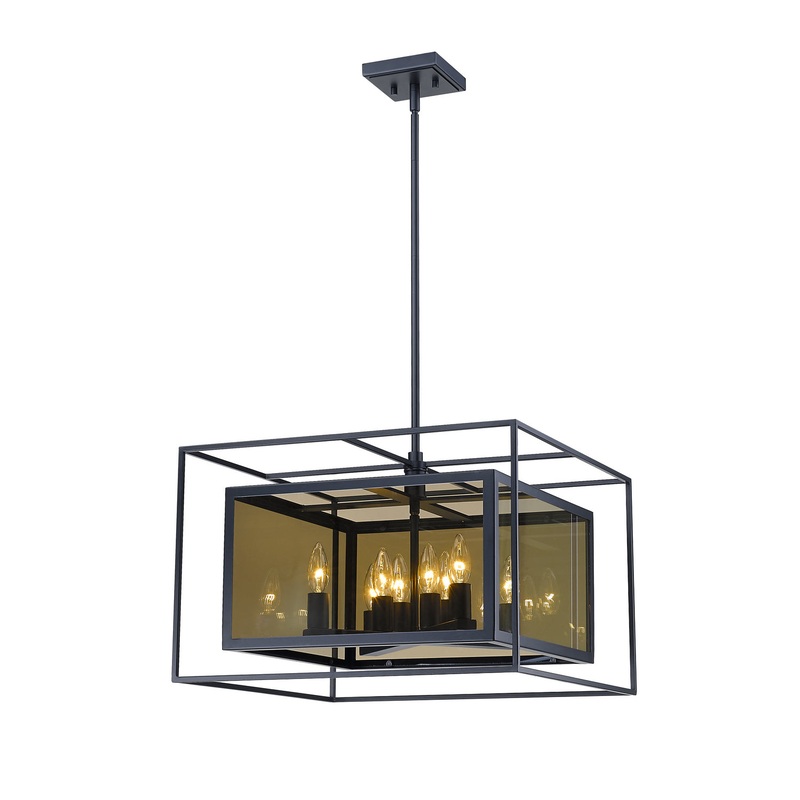 Z-Lite 802P20-MC Infinity Eight Light Pendant, Misty Charcoal