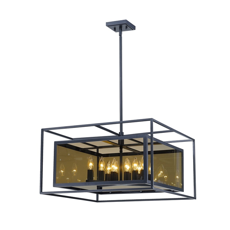 Z-Lite 802P24-MC Infinity 12 Light Pendant, Misty Charcoal