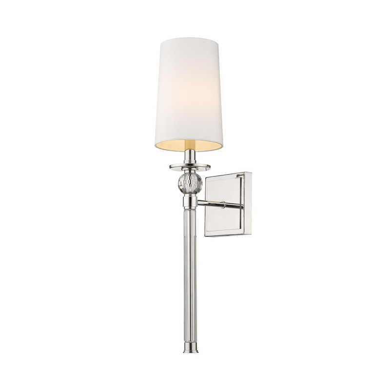 Z-Lite 805-1S-PN Mia One Light Wall Sconce, Polished Nickel