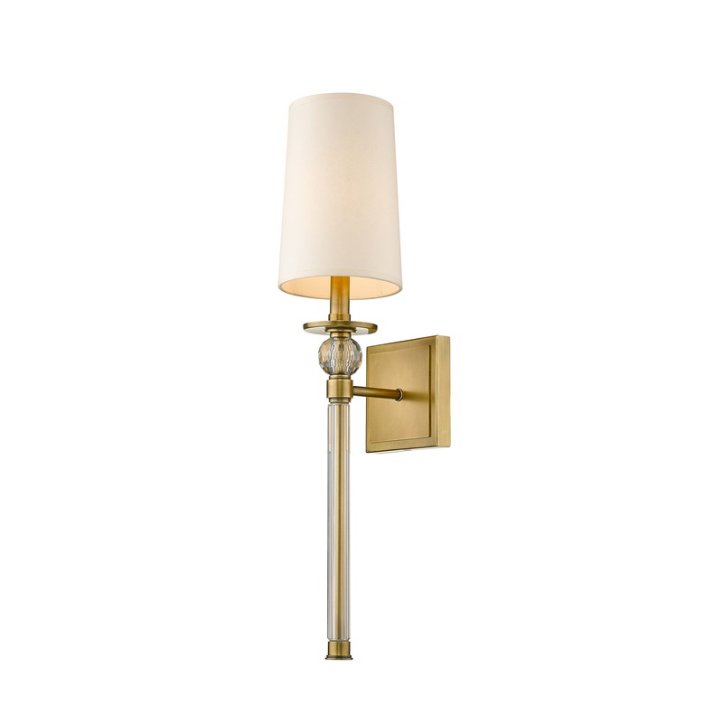 Z-Lite 805-1S-RB Mia One Light Wall Sconce, Rubbed Brass
