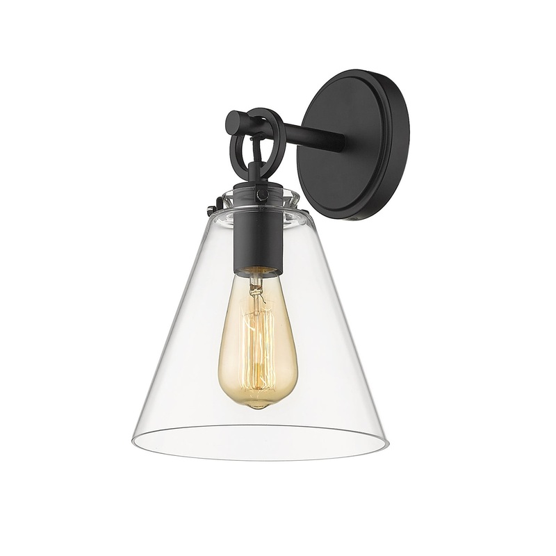 Z-Lite 806-1S-MB Harper One Light Wall Sconce, Matte Black