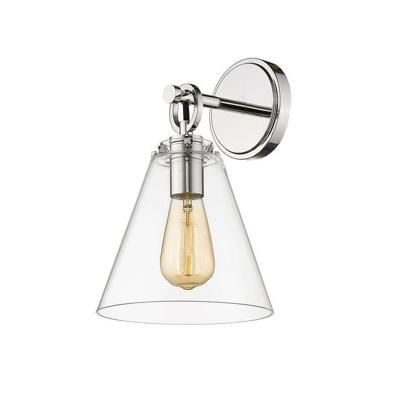 Z-Lite 806-1S-PN Harper One Light Wall Sconce, Polished Nickel