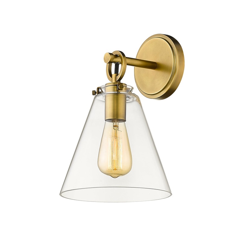 Z-Lite 806-1S-RB Harper One Light Wall Sconce, Rubbed Brass