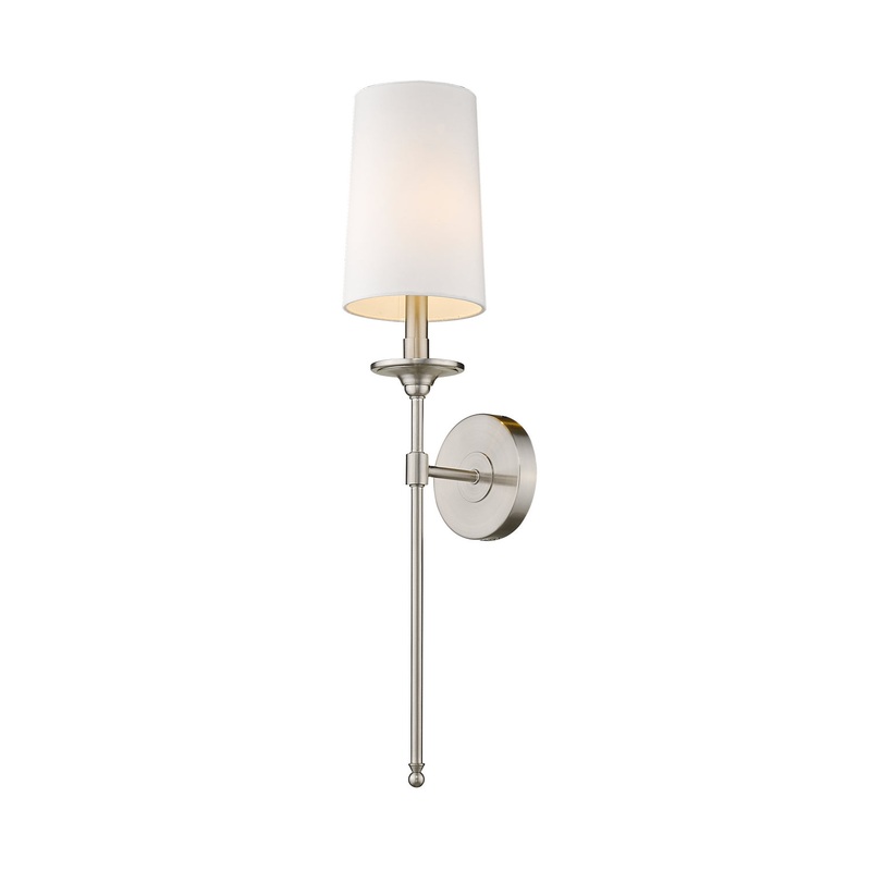 Z-Lite 807-1S-BN Emily One Light Wall Sconce, Brushed Nickel