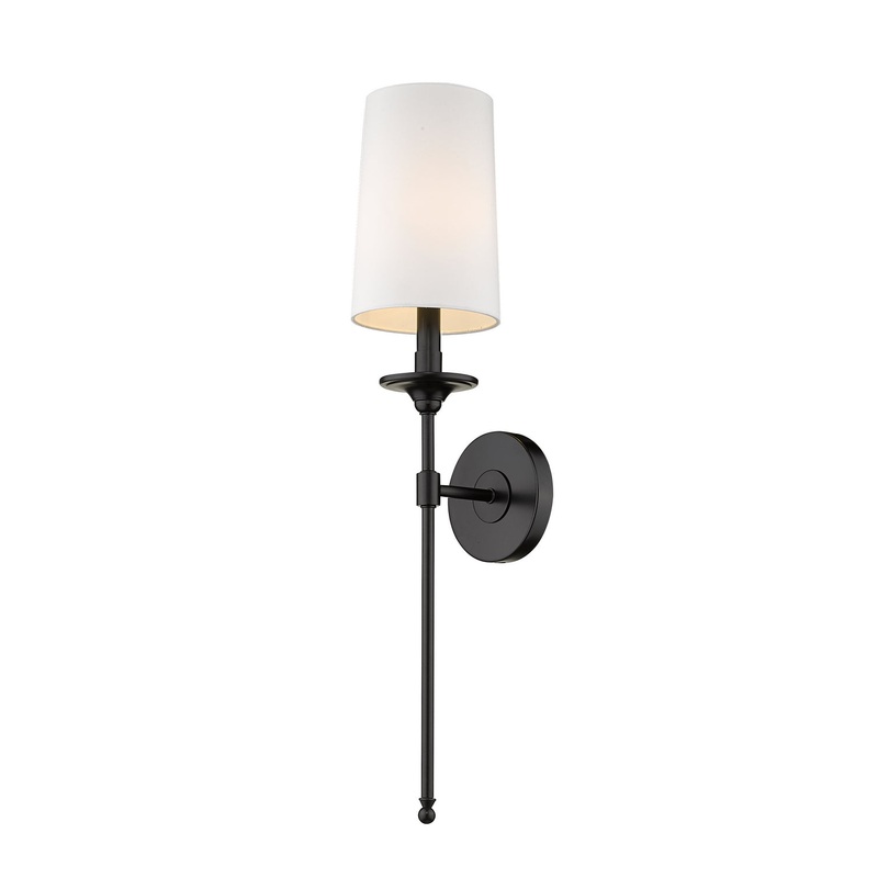 Z-Lite 807-1S-MB Emily One Light Wall Sconce, Matte Black
