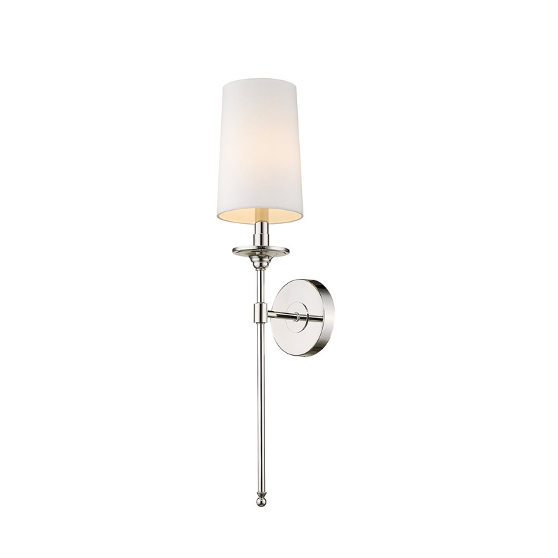 Z-Lite 807-1S-PN Emily One Light Wall Sconce, Polished Nickel