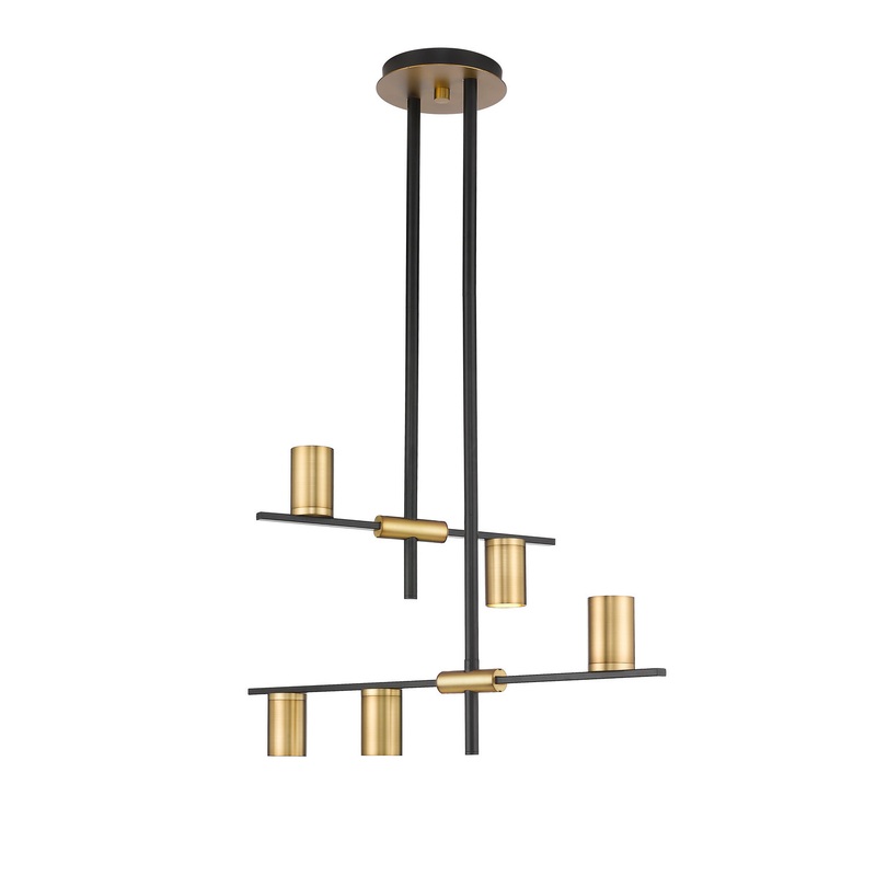 Z-Lite 814-5MB-OBR Calumet Five Light Chandelier, Matte Black / Olde Brass