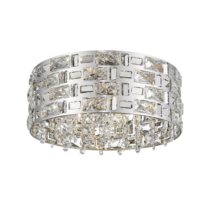 Z-Lite 912F16-CH Aludra Five Light Flush Mount, Chrome