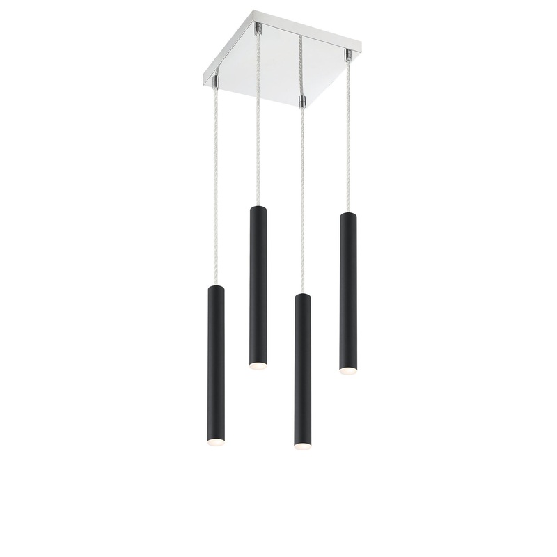 Z-Lite 917MP12-MB-LED-4SCH Forest LED Island Pendant, Matte Black