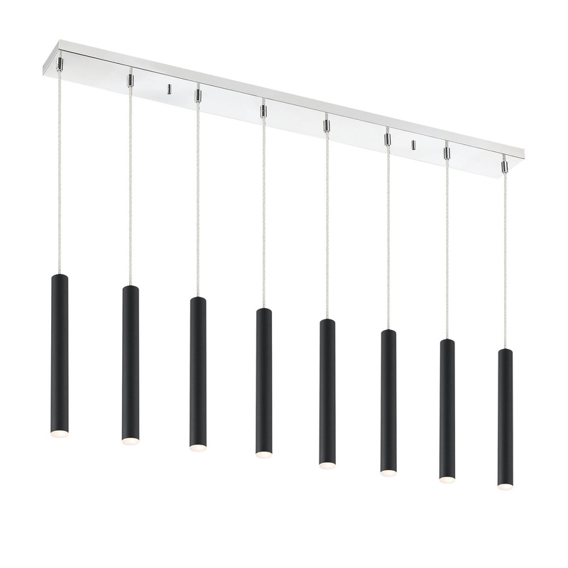 Z-Lite 917MP12-MB-LED-8LCH Forest LED Island Pendant, Chrome
