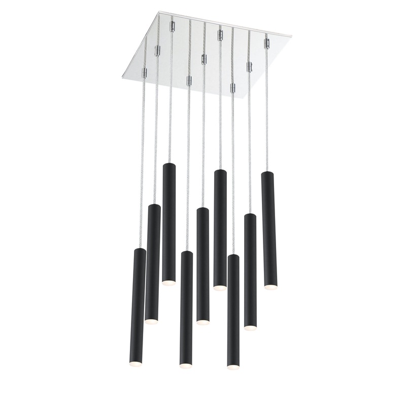 Z-Lite 917MP12-MB-LED-9SCH Forest LED Island Pendant, Chrome