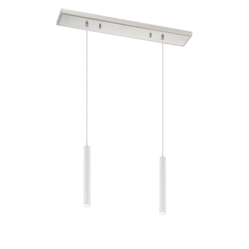 Z-Lite 917MP12-WH-LED-2LBN Forest LED Island Pendant, Brushed Nickel
