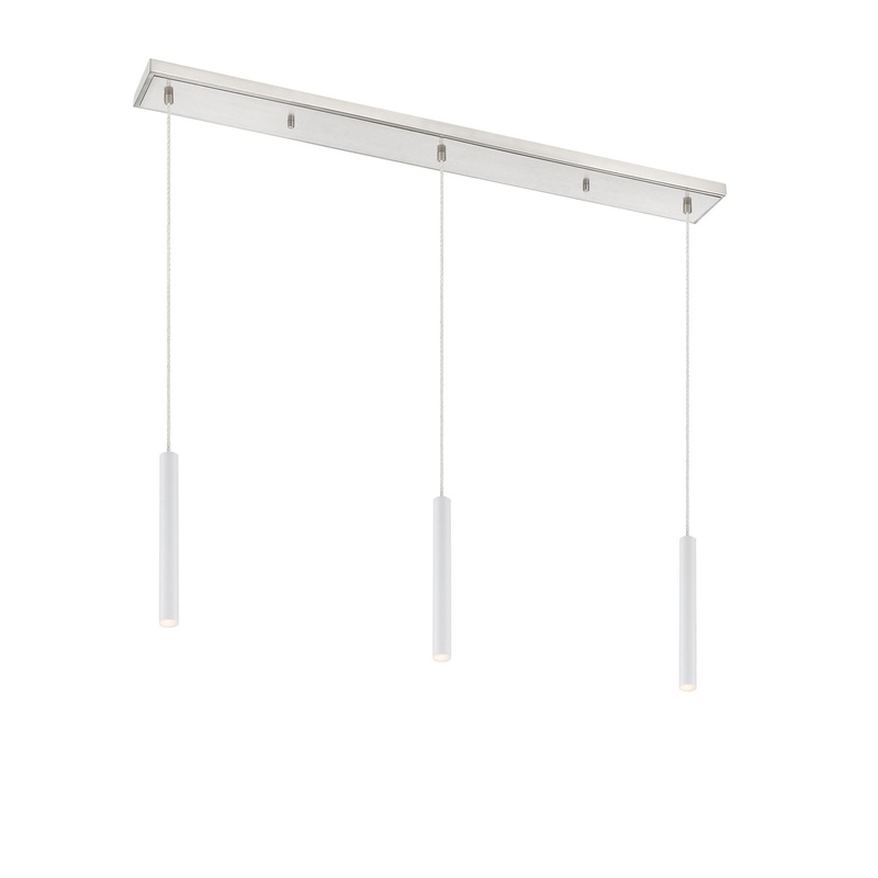 Z-Lite 917MP12-WH-LED-3LBN Forest LED Island Pendant, Brushed Nickel