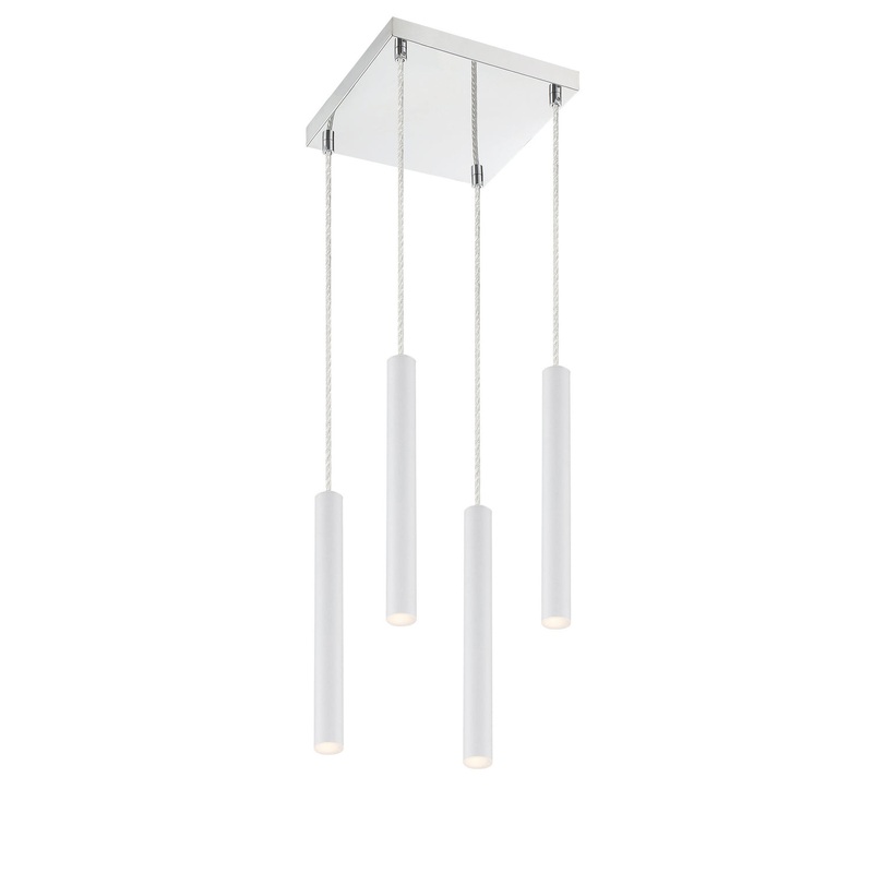 Z-Lite 917MP12-WH-LED-4SCH Forest LED Island Pendant, Chrome
