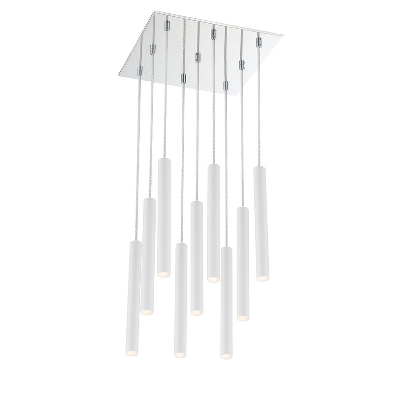 Z-Lite 917MP12-WH-LED-9SCH Forest LED Island Pendant, Chrome