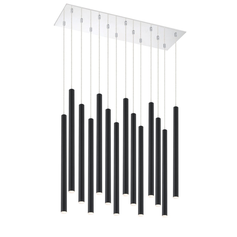 Z-Lite 917MP24-MB-LED-14LCH Forest LED Island Pendant, Chrome