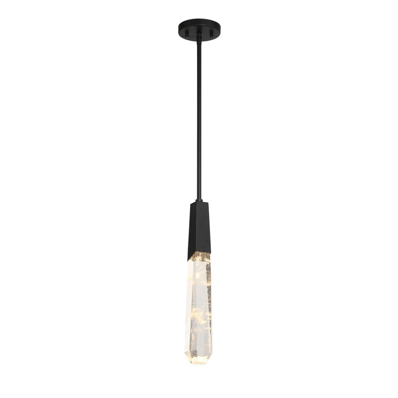 George Kovacs P1283-66A-L Drifting Droplets 1 Light LED Pendant, Coal Black