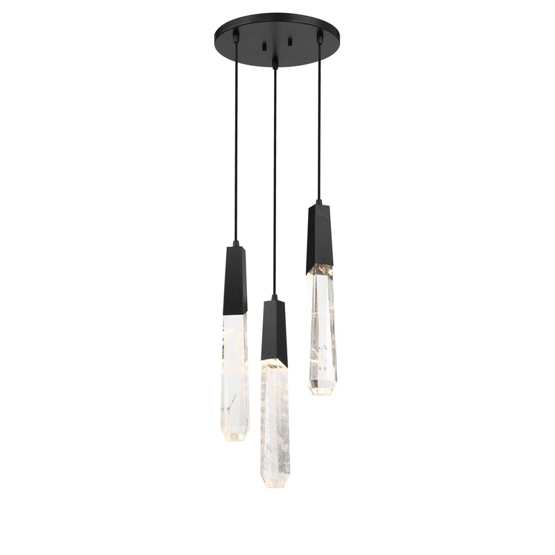George Kovacs P1284-66A-L Drifting Droplets LED Pendant, Coal