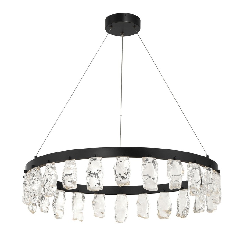 George Kovacs P1497-66A-L Artic Glacier LED Chandelier, Coal