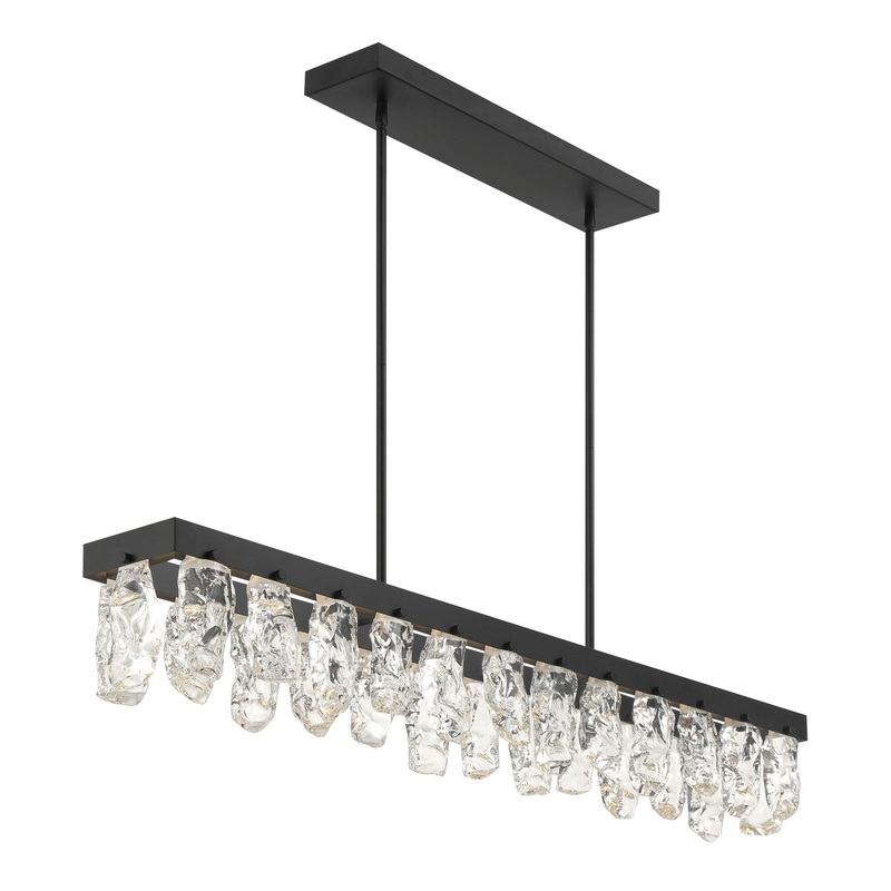George Kovacs P1498-66A-L Artic Glacier LED Island Pendant, Coal