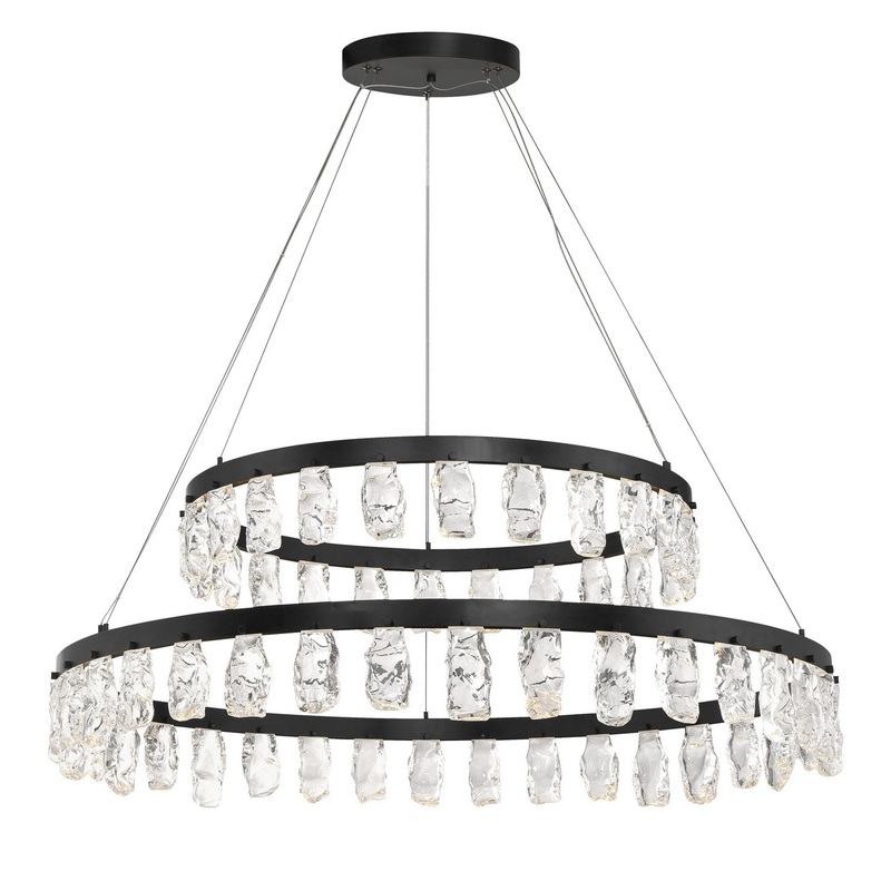 George Kovacs P1499-66A-L Artic Glacier LED Chandelier, Coal