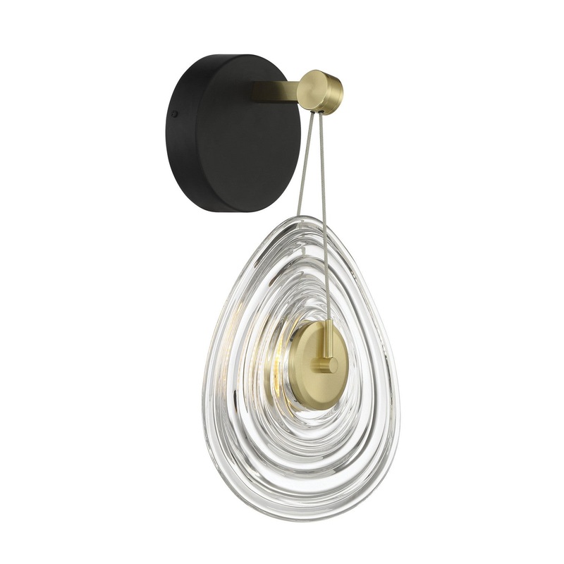 George Kovacs P5602-884-L Topknot LED Wall Sconce, All Coal / All Gold