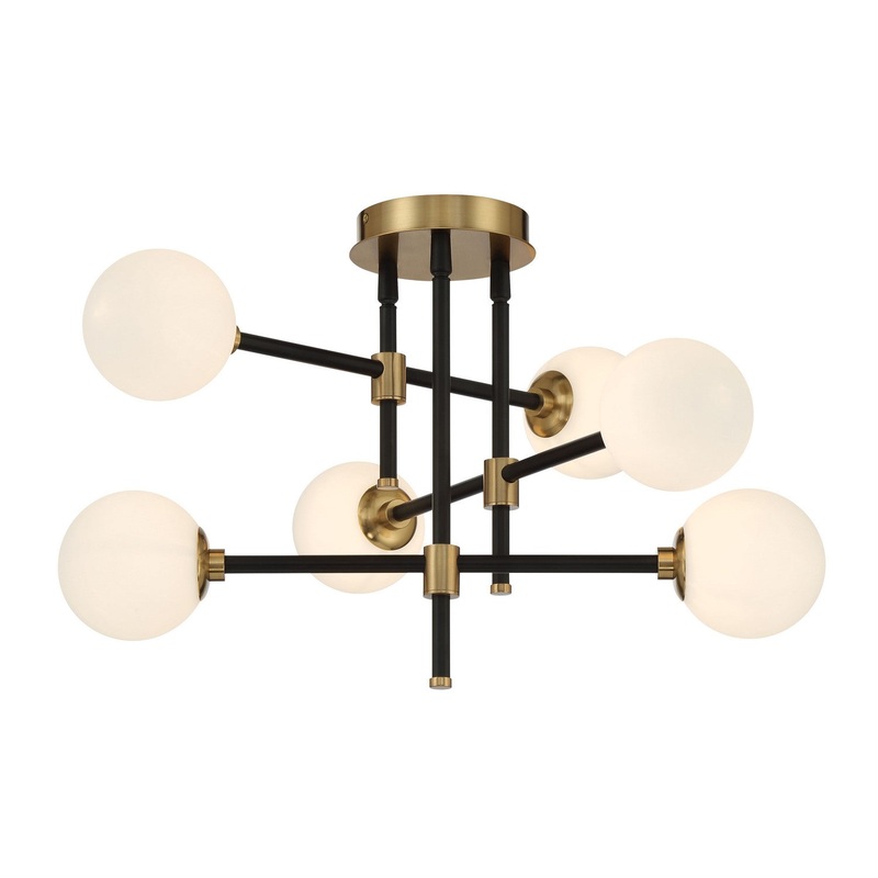 George Kovacs P8156-681 Cosmet Six Light Flush Mount, Brass