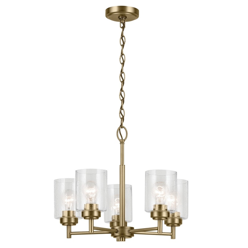 Kichler 44030NBR Winslow Five Light Chandelier, Natural Brass