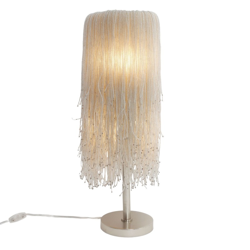 Metropolitan N1512-613 Crystal Reign Two Light Table Lamp, Nickel