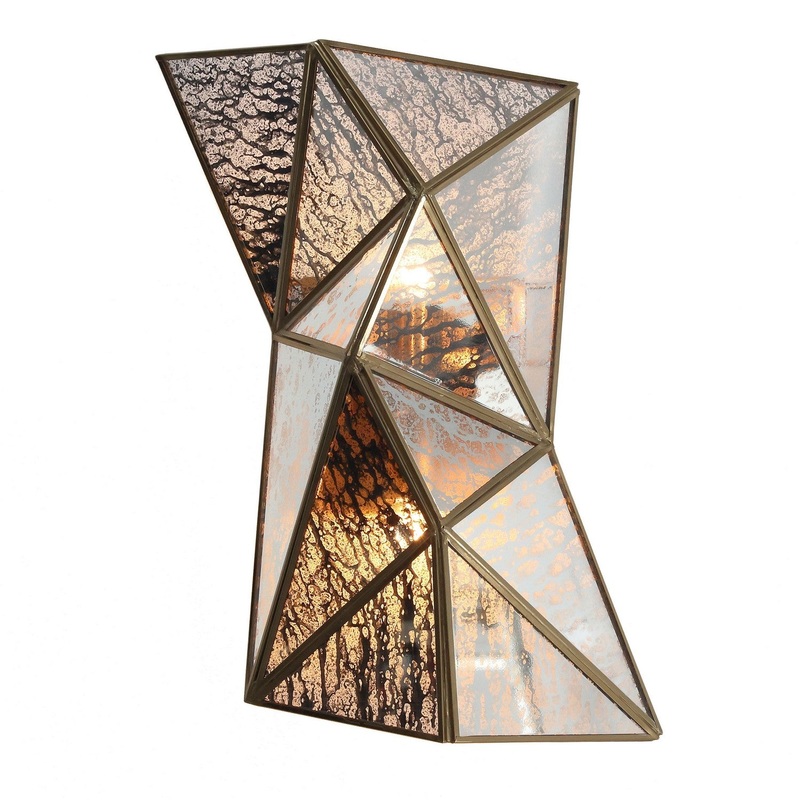 Metropolitan N1692-863 Geo-Gem Two Light Wall Sconce, Brass Antique