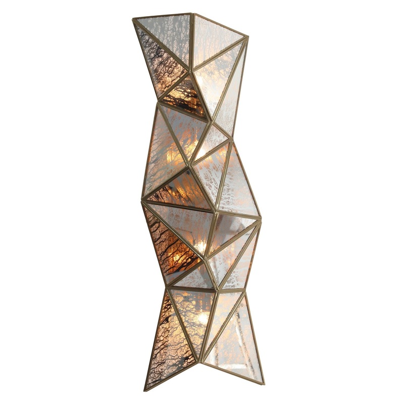 Metropolitan N1694-863 Geo-Gem Four Light Wall Sconce, Brass Antique
