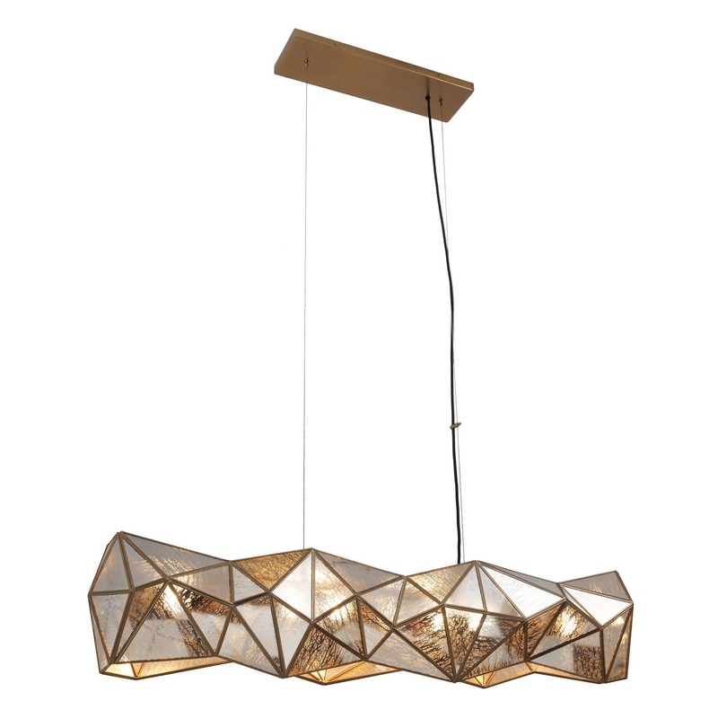 Metropolitan N1696-863 Geo-Gem Six Light Island Pendant, Brass Antique
