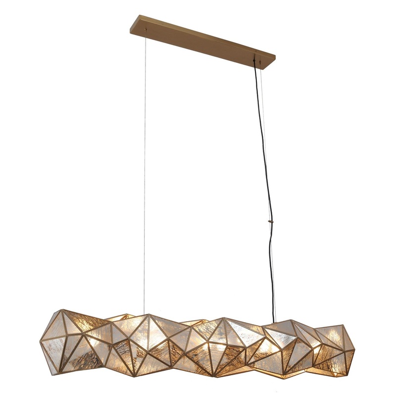 Metropolitan N1697-863 Geo-Gem Six Light Island Pendant, Brass Antique