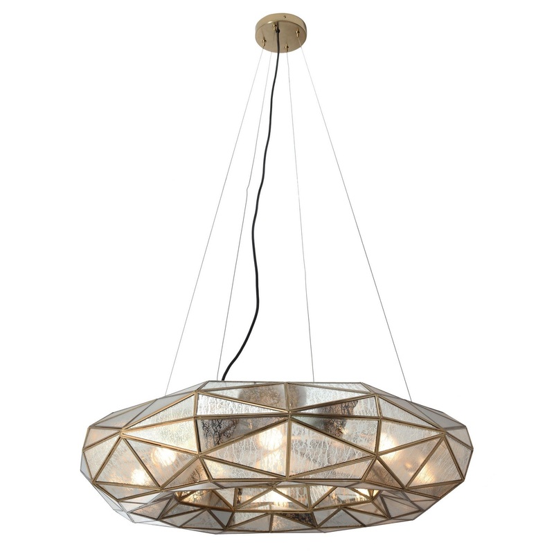 Metropolitan N1698-863 Geo-Gem Eight Light Chandelier, Brass Antique