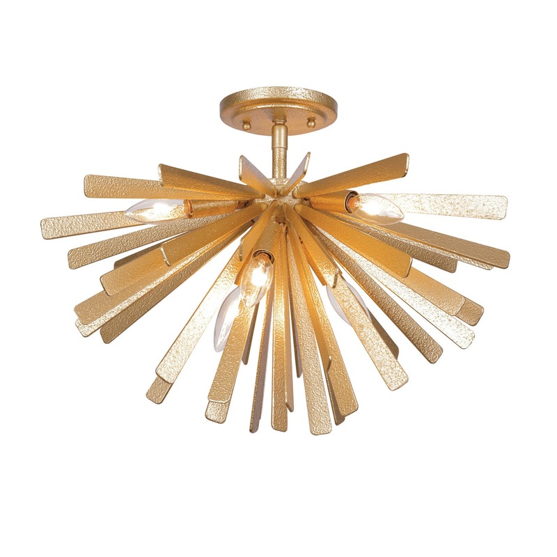 Metropolitan N1906-785 Confluence Six Light Flush Mount, Piastra Gold