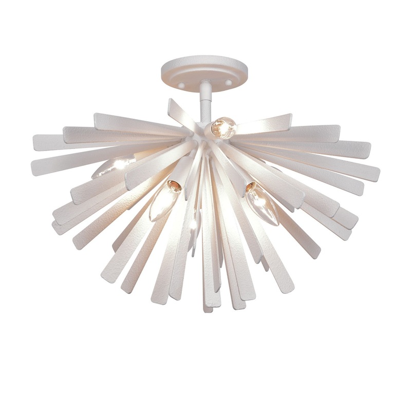 Metropolitan N1906-792 Confluence Six Light Flush Mount, Piastra White