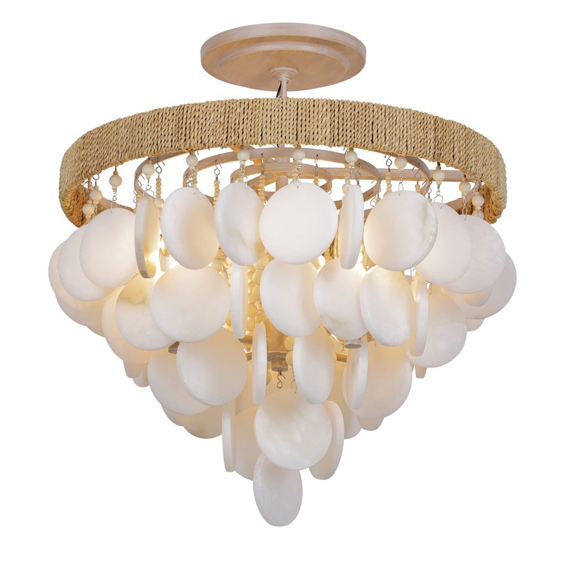 Metropolitan N1914-759 Aurelia'S Cove Four Light Semi Flush Mount, Natural White