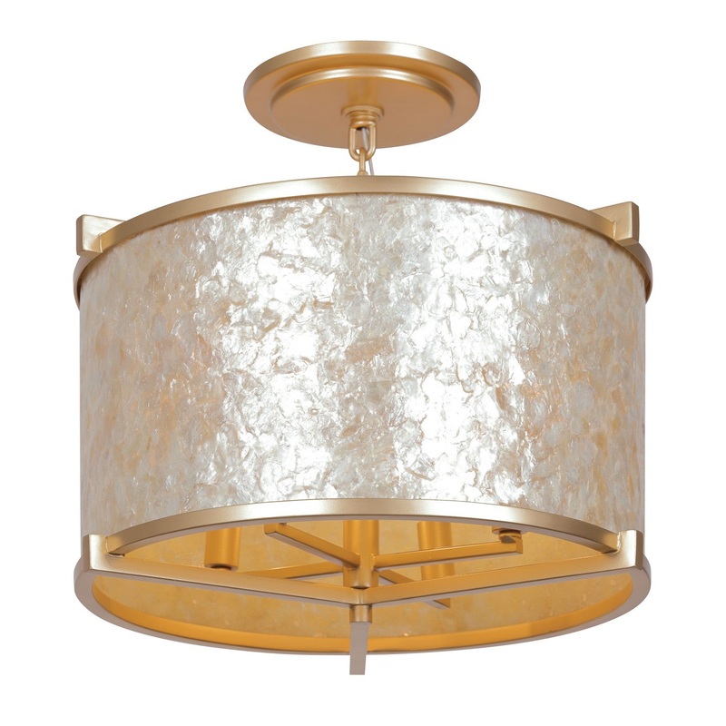 Metropolitan N1934-760 Sommers Bend Four Light Semi Flush Mount, Capiz Shell Gold