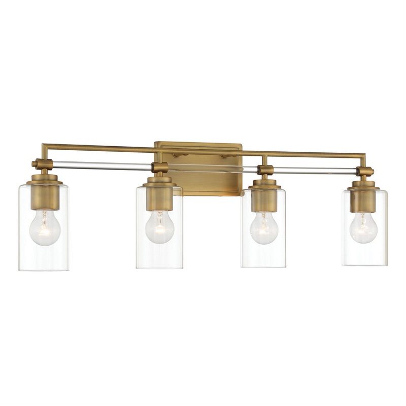 Minka Lavery 2644-575 Binsly Four Light Bath Vanity, Aged Brass