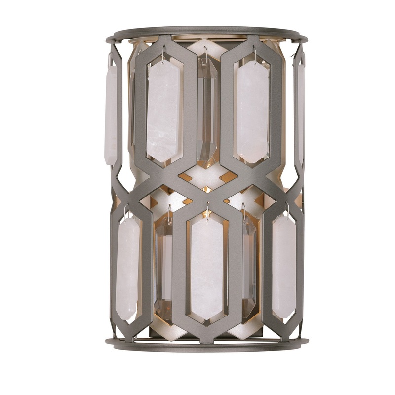 Minka Lavery 3581-795 Hexly One Light Wall Sconce, Coal And Brass