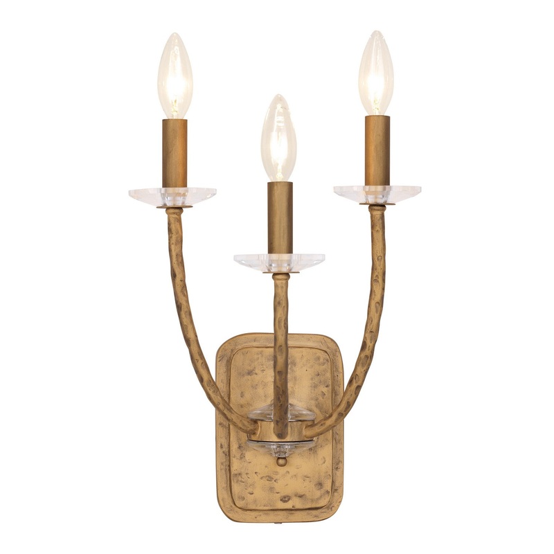 Minka Lavery 5283-788 Atella Three Light Wall Sconce, Ashen Gold