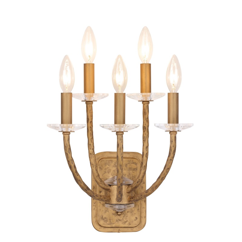 Minka Lavery 5285-788 Atella Five Light Wall Sconce, Ashen Gold